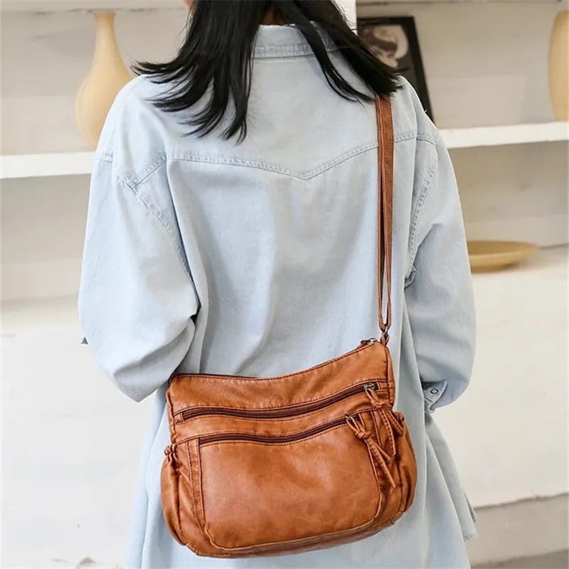 Wild Multi-Layer Shoulder Bag Large Capacity Crossbody Handbag