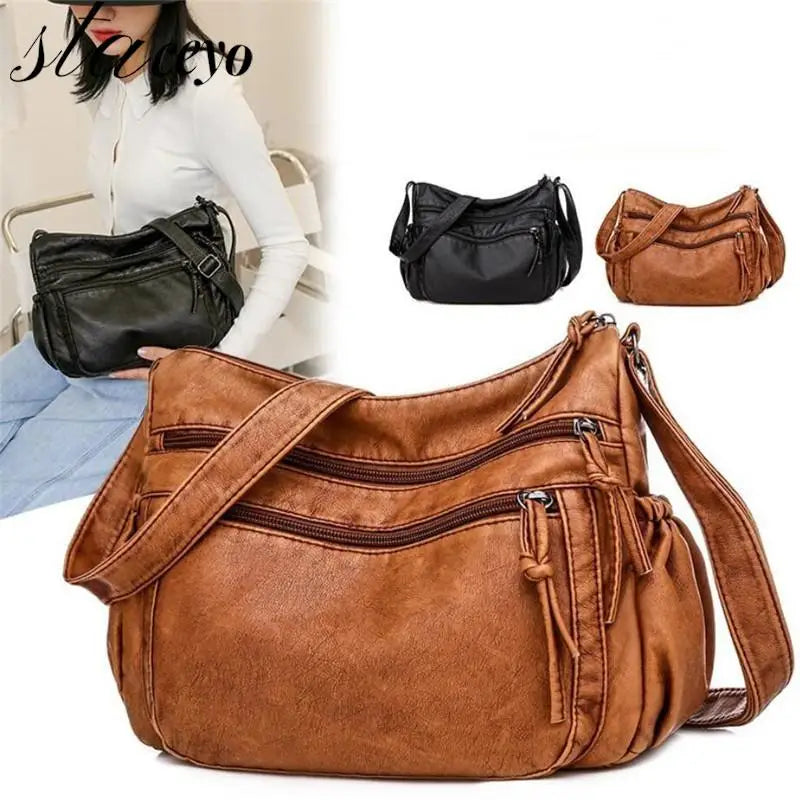 Wild Multi-Layer Shoulder Bag Large Capacity Crossbody Handbag