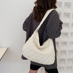 Women Winter Shoulder Bag Large Capacity Quilted Shopper Bag