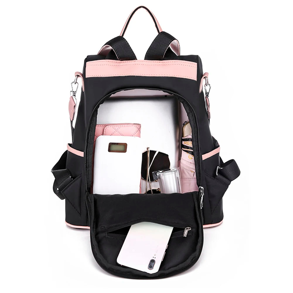 Women's Oxford Cloth Backpack Anti-theft Large Capacity School Bag
