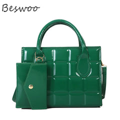 Women's Lacquered Embossed Cross-body Bag