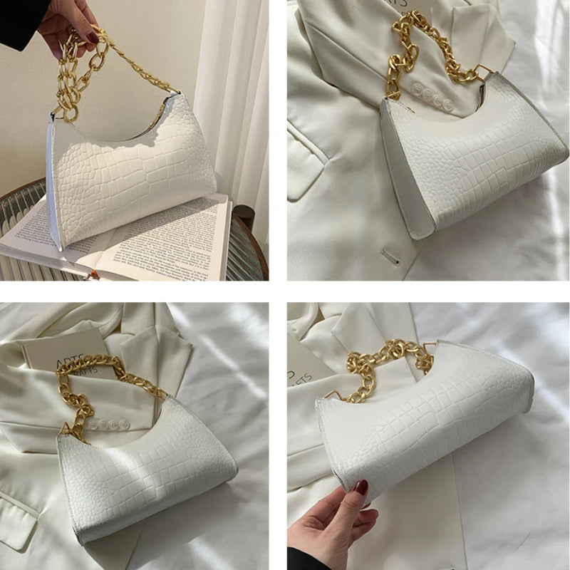 Crocodile Pattern Shoulder Bag All-match Handbags for Women