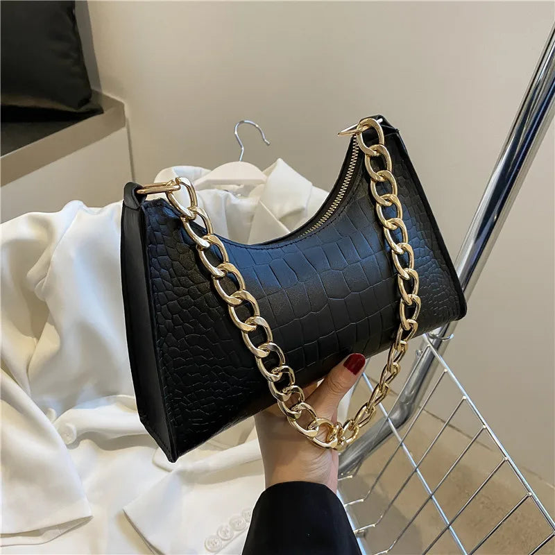 Crocodile Pattern Shoulder Bag All-match Handbags for Women