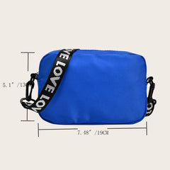 Nylon Crossbody Bag Casual Handbags Zipper Closure Solid Color