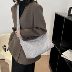 Quilted Rhombus Pattern Handbag Shoulder Crossbody Tote Satchel Purse