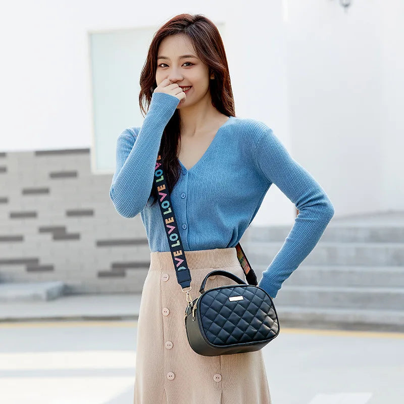 Crossbody Bag for Women Solid Flap Shoulder Tote Handbag