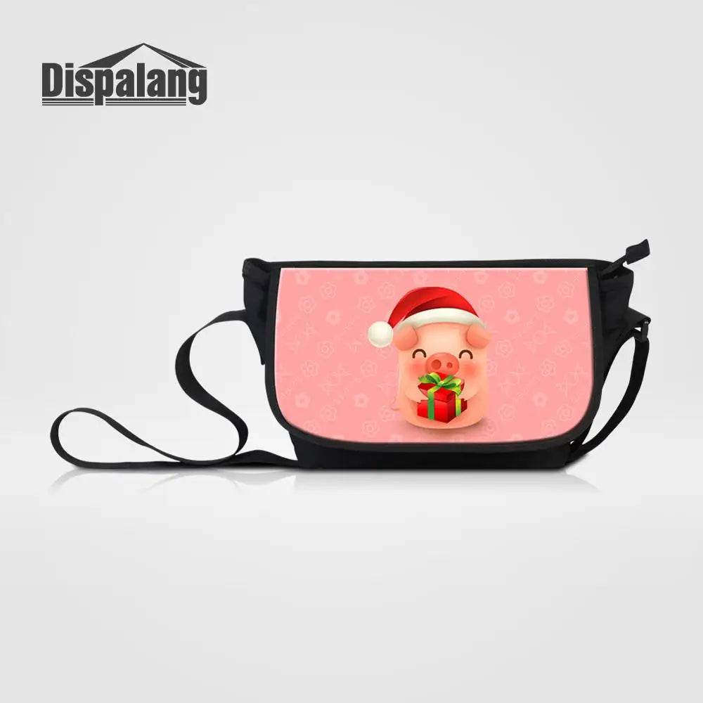Piggy Prints Canvas Messenger Bag Women's Laptop Shoulder Bag