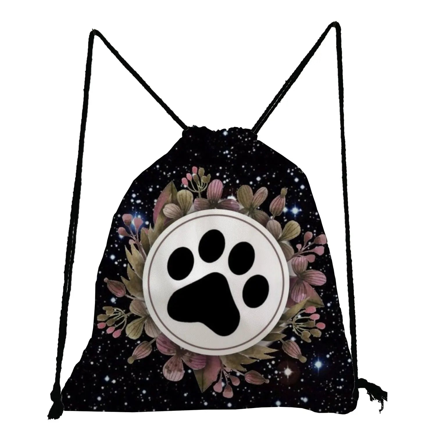 Dog Paw Printed Backpack for Student Casual Travel Softback Bag