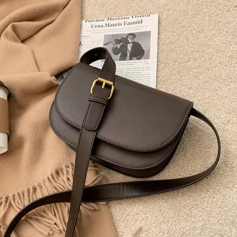 Women's Saddle Bag PU Leather Crossbody Purse Small Satchel