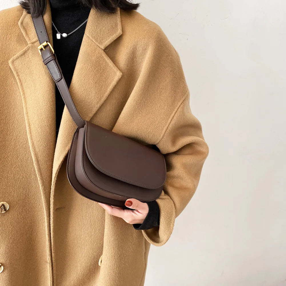 Women's Saddle Bag PU Leather Crossbody Purse Small Satchel