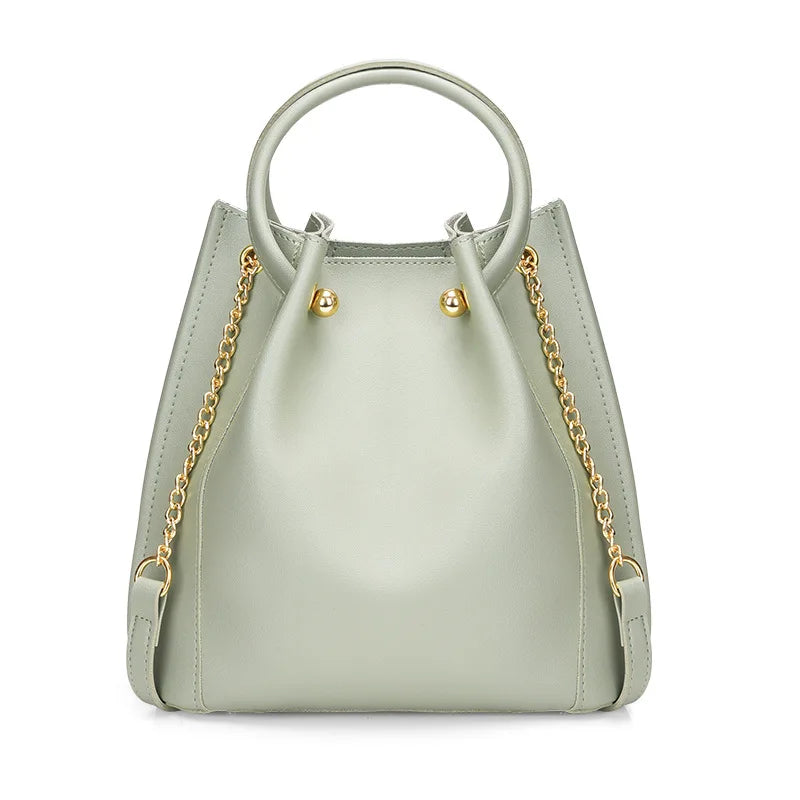 Women's Large Capacity PU Leather Bucket Crossbody Bag