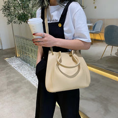 Women's Large Capacity PU Leather Bucket Crossbody Bag