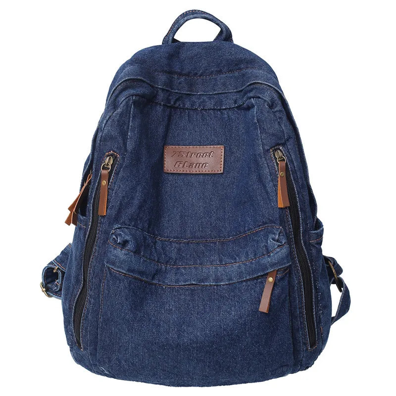 Women's Denim Backpack Harajuku Style Schoolbag