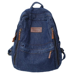Women's Denim Backpack Harajuku Style Schoolbag