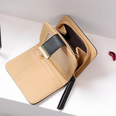 Women's Small Zipper Wallet Clutch Bag with Hollow Out Leaves