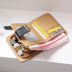 Short Zipper Wallet Women Leather Small Wallets Clutch Bag