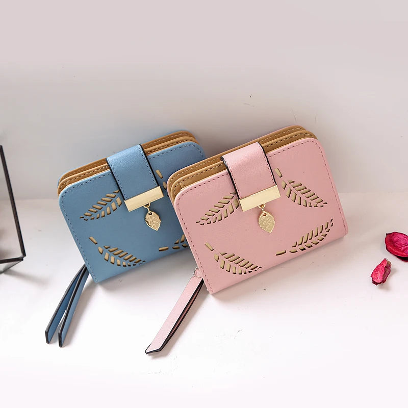 Short Zipper Wallet Women Leather Small Wallets Clutch Bag