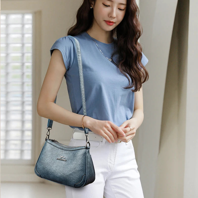 Women's Shoulder Bag Light Retro Soft Leather Messenger Bag