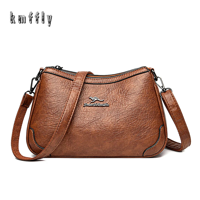 Women's Shoulder Bag Light Retro Soft Leather Messenger Bag
