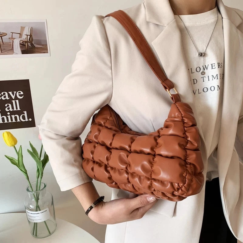 Women's Shoulder Bag Plaid Quilted Crossbody Handbag