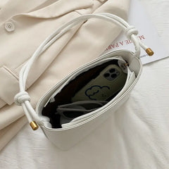 Plaid PU Leather Shoulder Bucket Bag for Women