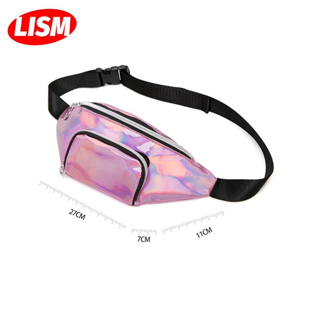 Women's Laser Waist Bag Colorful Fanny Pack Hip Bag