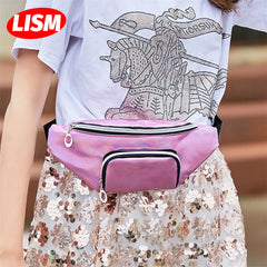 Women's Laser Waist Bag Colorful Fanny Pack Hip Bag