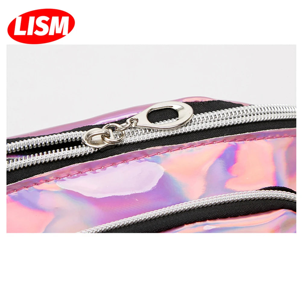Women's Laser Waist Bag Colorful Fanny Pack Hip Bag