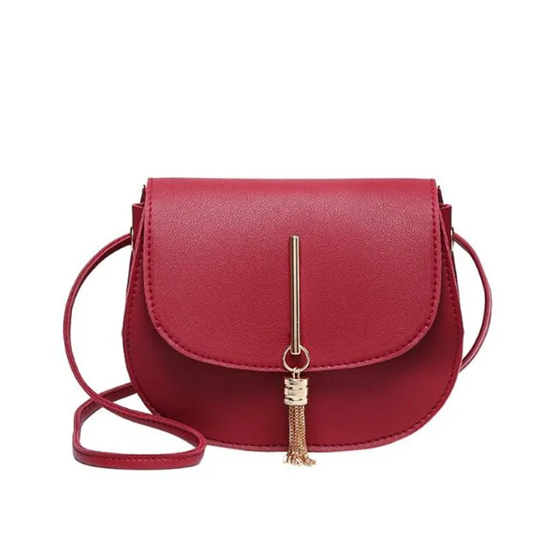 Women's PU Leather Shoulder Bag Small Square Flap Messenger Bag