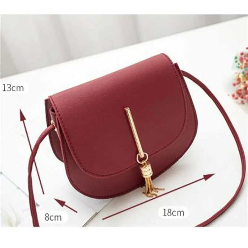 Women's PU Leather Shoulder Bag Small Square Flap Messenger Bag