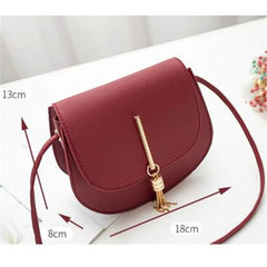 Women's PU Leather Shoulder Bag Small Square Flap Messenger Bag