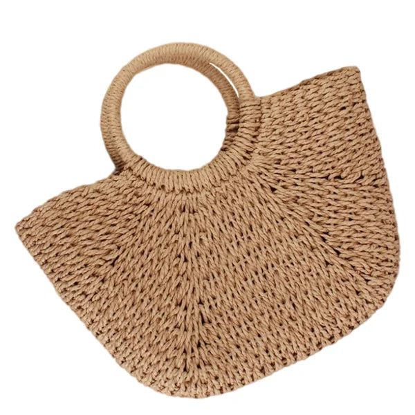Hand-woven Straw Bag Casual Summer Tote Beach Bag IL00594