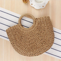 Hand-woven Straw Bag Casual Summer Tote Beach Bag IL00594