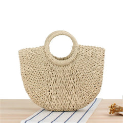 Hand-woven Straw Bag Casual Summer Tote Beach Bag IL00594