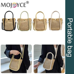 Summer Straw Woven Shoulder Bag Women Weave Clutch Pouch Travel Handbag