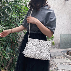 Straw Woven Shoulder Bag Crossbody Beach Handbag