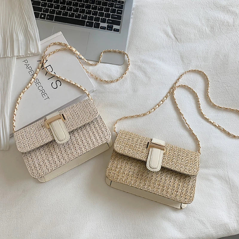 Straw Shoulder Bag Crossbody Messenger Women Handbag Travel Shopping