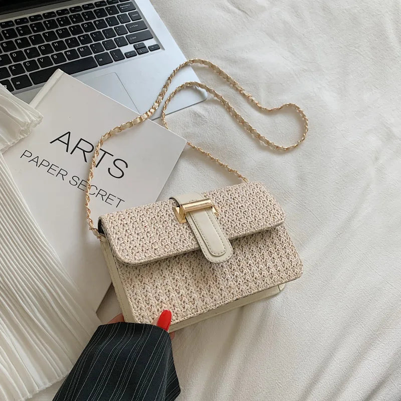 Straw Shoulder Bag Crossbody Messenger Women Handbag Travel Shopping