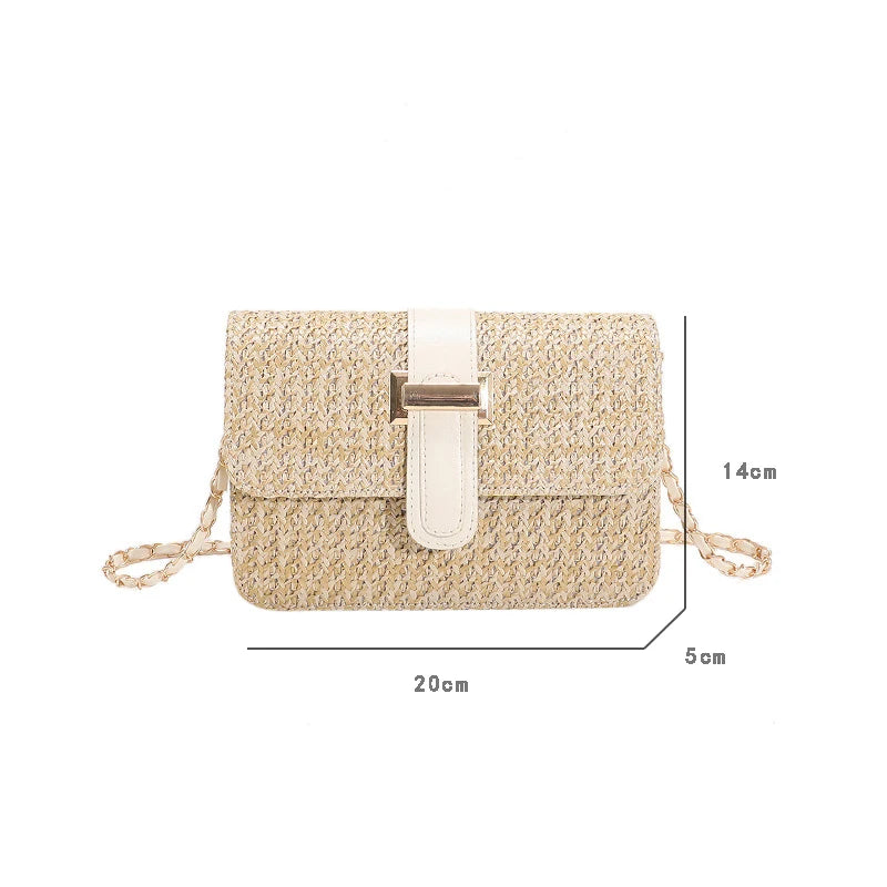 Straw Shoulder Bag Crossbody Messenger Bags for Women, Beach Handbags Purses