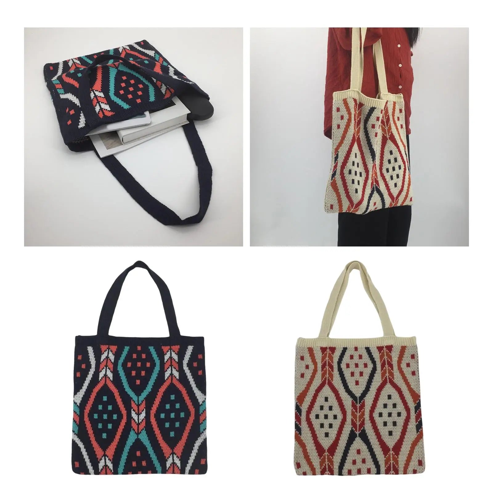 Yarn Women Shoulder Bag Big Capacity Tote Bags Shopping Bags Daily Bags