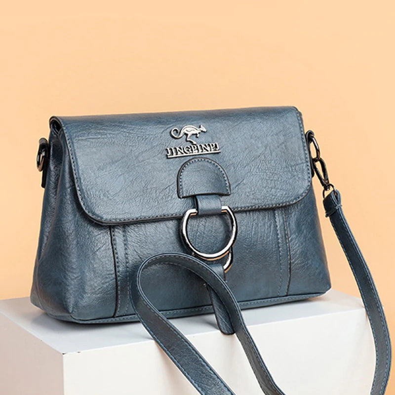 Women's PU Leather Shoulder Bag Crossbody Underarm Messenger Zipper Hasp Shopper
