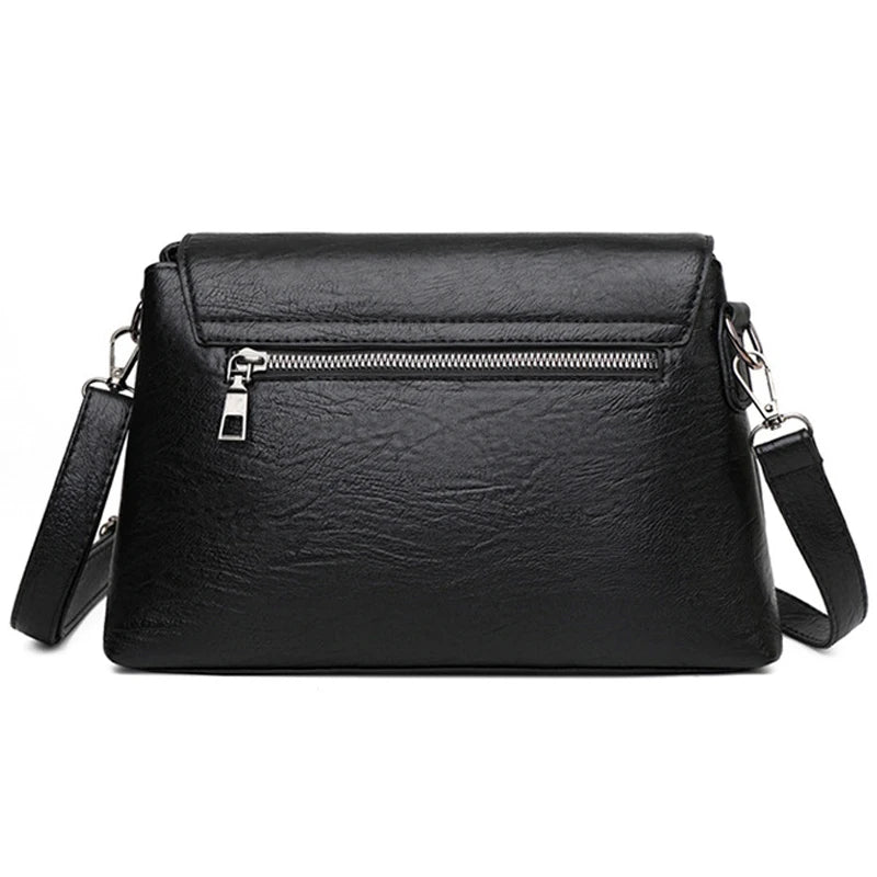 Women's PU Leather Shoulder Bag Crossbody Underarm Messenger Zipper Hasp Shopper