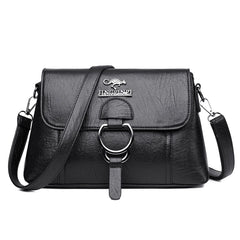 Women's PU Leather Shoulder Bag Crossbody Underarm Messenger Zipper Hasp Shopper