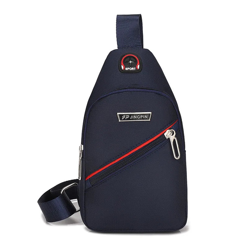 Men's Casual Chest Bag Waterproof Oxford Crossbody Shoulder Bag