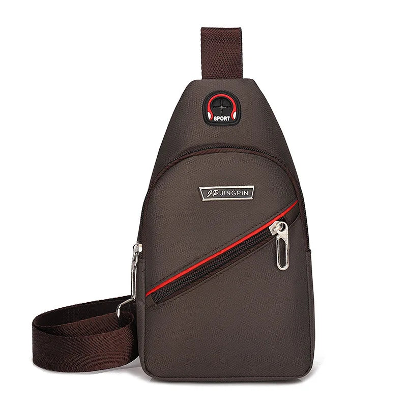 Men's Casual Chest Bag Waterproof Oxford Crossbody Shoulder Bag