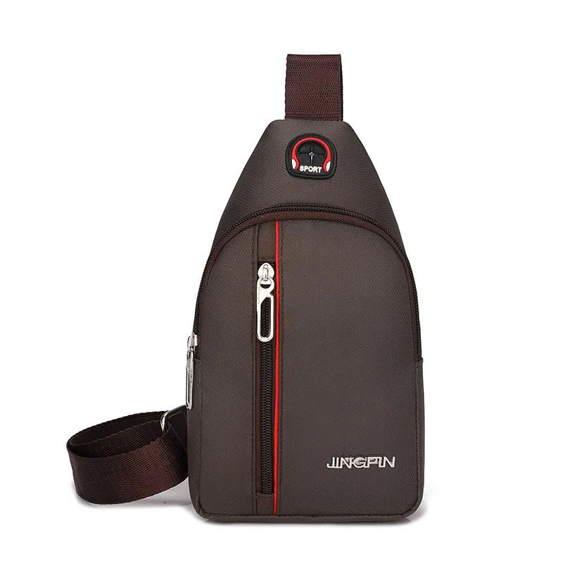 Men's Casual Chest Bag Waterproof Oxford Crossbody Shoulder Bag