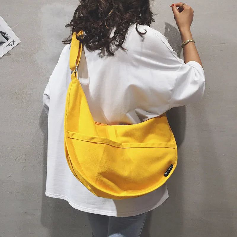 Canvas Crossbody Bag Women's Shoulder Handbag Large Capacity Wild Bag
