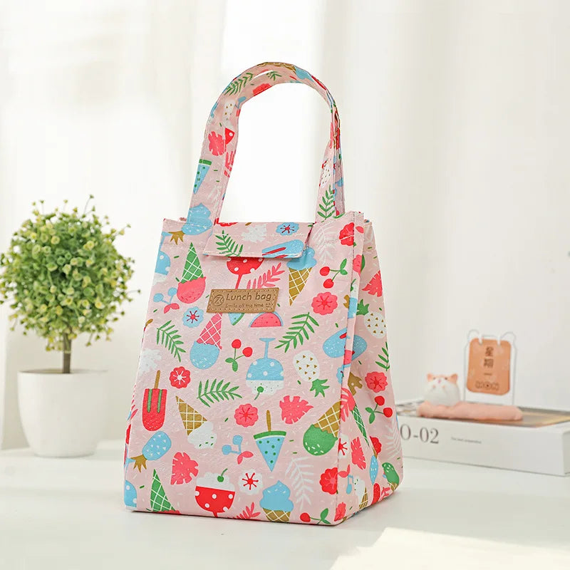 Cute Cat Lunch Bag Cooler Multicolor Portable Thermal Travel Picnic Pack