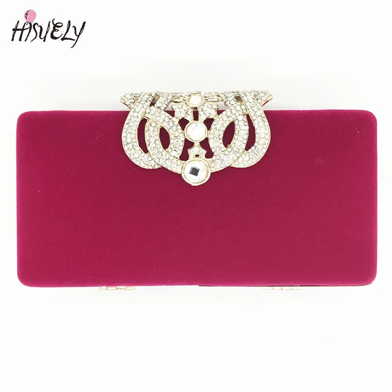 Diamond Crown Women Dinner Bag Party Chain Shoulder Hand Wallet