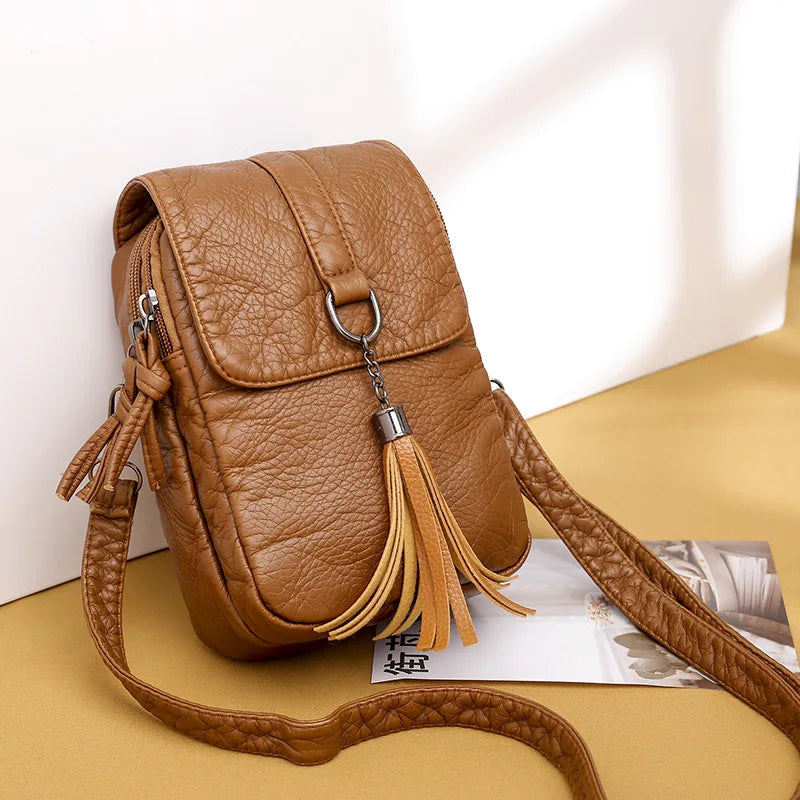 Small Shoulder Messenger Bag PU Leather Wallet Phone Bag